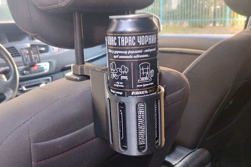 Автомобільний тримач на підголівник для пляшок та банок